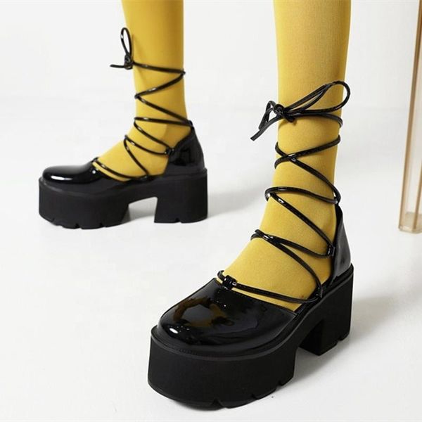 boots black patent leather ankle lace up women's merry jane shoes pumps fashion sandal platform booty chunky heel big size 43
boots black patent leather ankle lace up women's merry jane shoes pumps fashion sandal platform booty chunky heel big size 43