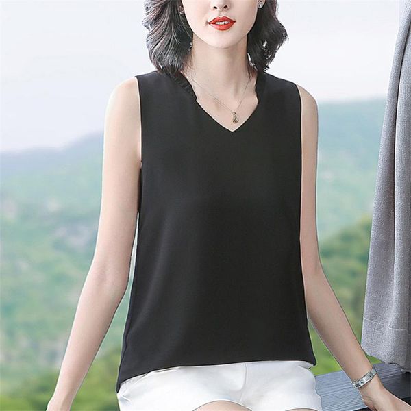 women's blouses & shirts korean style chiffon women tank sleeveless solid v-neck vintage vest plus size lady basic s-8xl 10 colors, White
women's blouses & shirts korean style chiffon women tank sleeveless solid v-neck vintage vest plus size lady basic s-8xl 10 colors, White