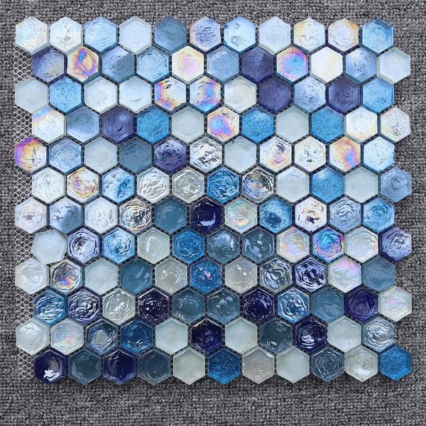 wallpapers 23mm hexagon shiny blue glazed glass mosaic tiles, kitchen wall background tile floor tiles,blue/pink white color, 8mm thick
wallpapers 23mm hexagon shiny blue glazed glass mosaic tiles, kitchen wall background tile floor tiles,blue/pink white color, 8mm thick