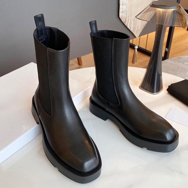 boots 2021 fashion for women brand designer leather material female round toe shoes, Black
boots 2021 fashion for women brand designer leather material female round toe shoes, Black