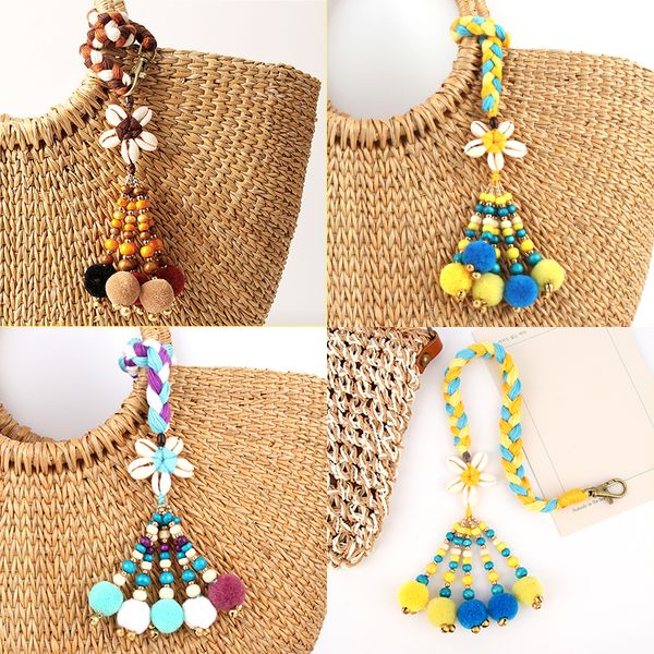 1Pc Summer Natural Shell With Wood Bead Pompom Keyring Vintage Boho Jewelry Keychain For Women Bag Purse Handbag
1Pc Summer Natural Shell With Wood Bead Pompom Keyring Vintage Boho Jewelry Keychain For Women Bag Purse Handbag