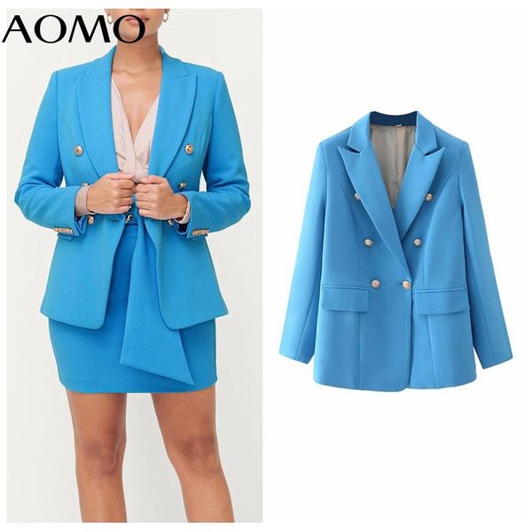 women's suits & blazers aomo women 2021 fashion blue blazer coat vintage double breasted long sleeve female outerwear chic da34a, White;black
women's suits & blazers aomo women 2021 fashion blue blazer coat vintage double breasted long sleeve female outerwear chic da34a, White;black