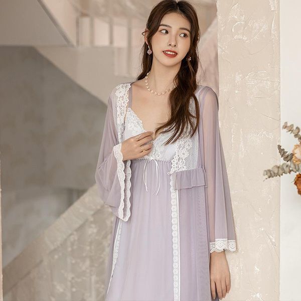 women's sleepwear vintage nightgowns romantic lace robe sets women fairy mesh long sleeve victorian night dress pijamas nighty, Black;red
women's sleepwear vintage nightgowns romantic lace robe sets women fairy mesh long sleeve victorian night dress pijamas nighty, Black;red