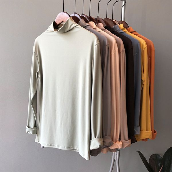 autumn half high neck bottoming modal shirt pullover sweaters long sleeve women's slim inner all match base female 210520, White;black
autumn half high neck bottoming modal shirt pullover sweaters long sleeve women's slim inner all match base female 210520, White;black