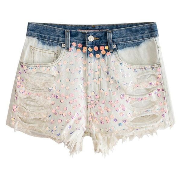 women's shorts summer fashion women high waisted ripped hole sequin tassel denim , female korea glitters cotton jean, White;black
women's shorts summer fashion women high waisted ripped hole sequin tassel denim , female korea glitters cotton jean, White;black