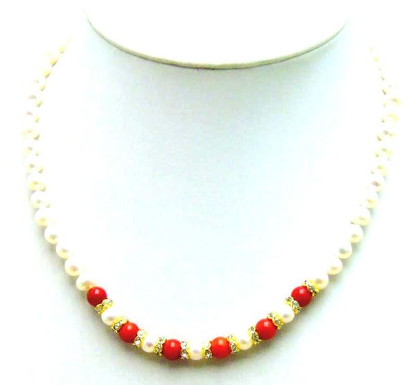 qingmos natural pearl necklace for women with 6-7mm red coral white chokers 17" fine jewelry 5833, Golden;silver
qingmos natural pearl necklace for women with 6-7mm red coral white chokers 17" fine jewelry 5833, Golden;silver