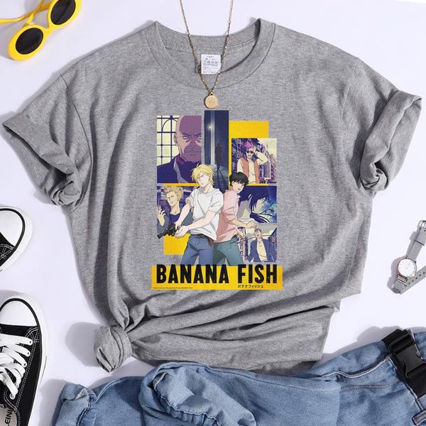 women's t-shirt banana fish printing female casual breathable clothing fashion traveling streetwear comfortable t shirt, White
women's t-shirt banana fish printing female casual breathable clothing fashion traveling streetwear comfortable t shirt, White