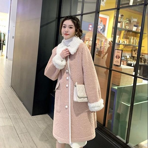 women's wool & blends faux coat winter mid-length thickened contrast color doll collar single breasted sweet girls woolen, Black
women's wool & blends faux coat winter mid-length thickened contrast color doll collar single breasted sweet girls woolen, Black