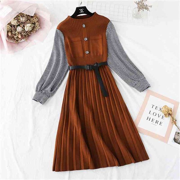 with a belt of sleeves dressed women's wool dress autumn wintertime ladies button knitted in nightgown, Black;gray
with a belt of sleeves dressed women's wool dress autumn wintertime ladies button knitted in nightgown, Black;gray