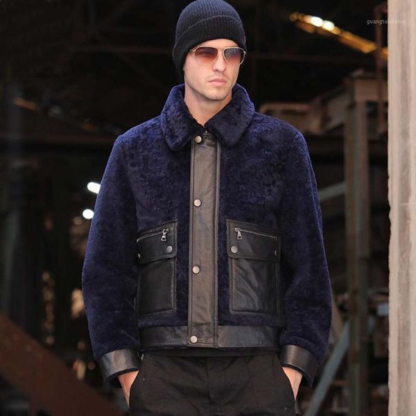 thicken short sani shearling fur real sheepskin leather genuine jacket black navy winter autumn natural overcoat men's & faux
thicken short sani shearling fur real sheepskin leather genuine jacket black navy winter autumn natural overcoat men's & faux