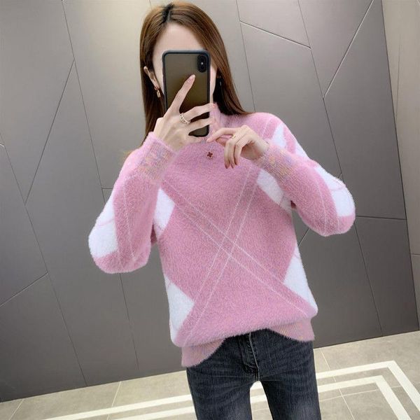 women's sweaters women 2022 autumn winter mink velvet sweater female warm knitted pullover ladies loose bottoming jumpers e903, White;black
women's sweaters women 2022 autumn winter mink velvet sweater female warm knitted pullover ladies loose bottoming jumpers e903, White;black