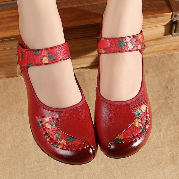 spring autumn new national style genuine leather women pumps female soft handmade embroider vintage floral shoes mother shoes, Black
spring autumn new national style genuine leather women pumps female soft handmade embroider vintage floral shoes mother shoes, Black