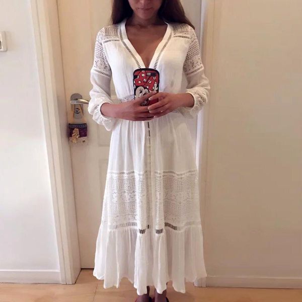 casual dresses gypsylady summer dress v-neck white cotton boho lace inserted buttons midi women 3/4 sleeve female, Black;gray
casual dresses gypsylady summer dress v-neck white cotton boho lace inserted buttons midi women 3/4 sleeve female, Black;gray