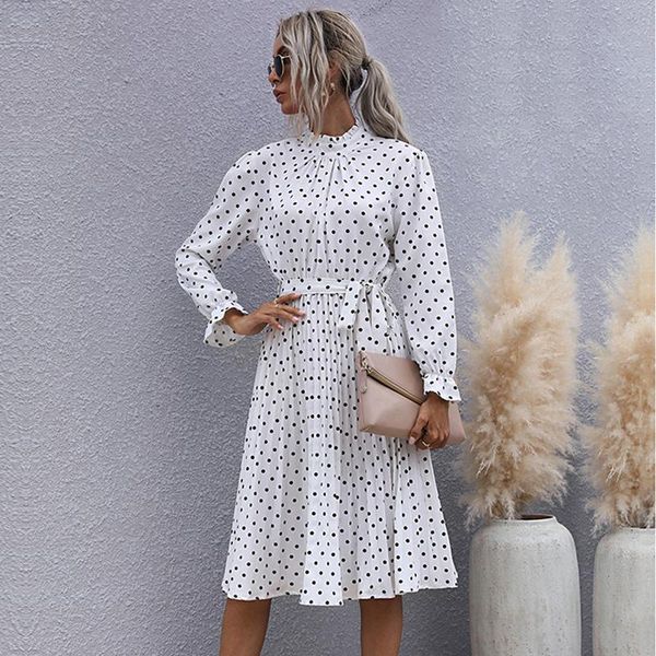 casual dresses polka dot white dress women belt pullover half turtleneck butterfly long sleeve autumn spring slim robes party club beach, Black;gray
casual dresses polka dot white dress women belt pullover half turtleneck butterfly long sleeve autumn spring slim robes party club beach, Black;gray