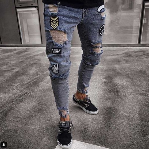 men stylish ripped jeans pants biker skinny slim straight frayed denim trousers fashion skinny jeans men clothes 211108, Blue
men stylish ripped jeans pants biker skinny slim straight frayed denim trousers fashion skinny jeans men clothes 211108, Blue