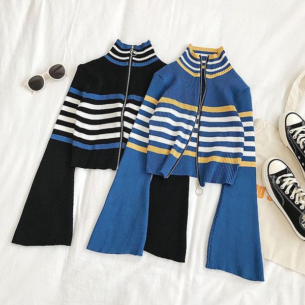 turtleneck knitted women autumn sweaters vintage flare long sleeve striped slim pullovers front zipper jumper pull femme women's, White;black
turtleneck knitted women autumn sweaters vintage flare long sleeve striped slim pullovers front zipper jumper pull femme women's, White;black
