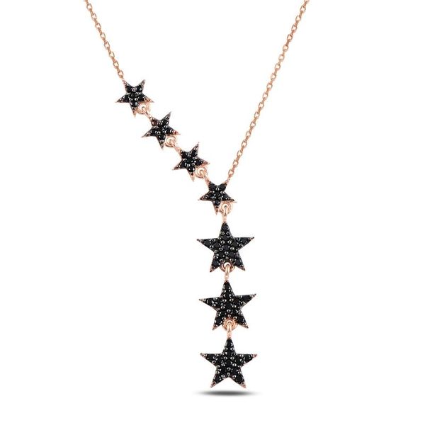 chains silver 925 sterling shooting stars black zircon stone dangle necklace 
chains silver 925 sterling shooting stars black zircon stone dangle necklace