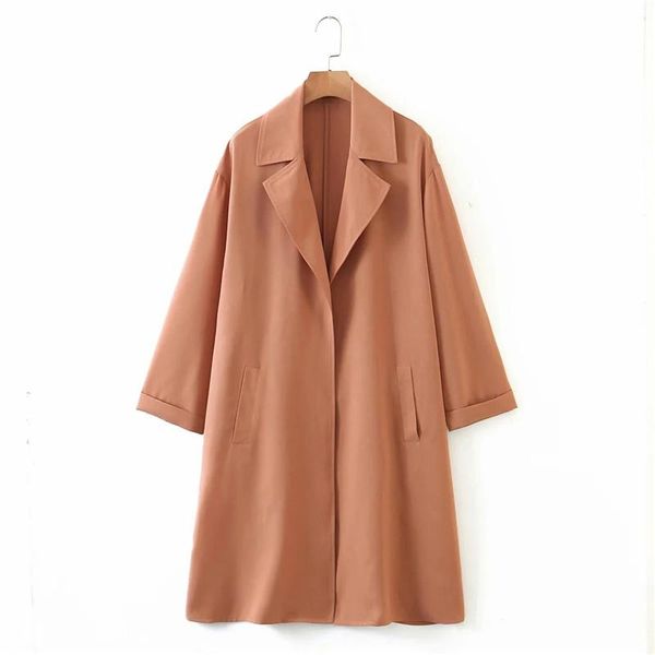 women 2021 autumn fashion v-neck collar khaki long trench chic lady sleeve loose outwear coat ropa mujer women's coats, Tan;black
women 2021 autumn fashion v-neck collar khaki long trench chic lady sleeve loose outwear coat ropa mujer women's coats, Tan;black