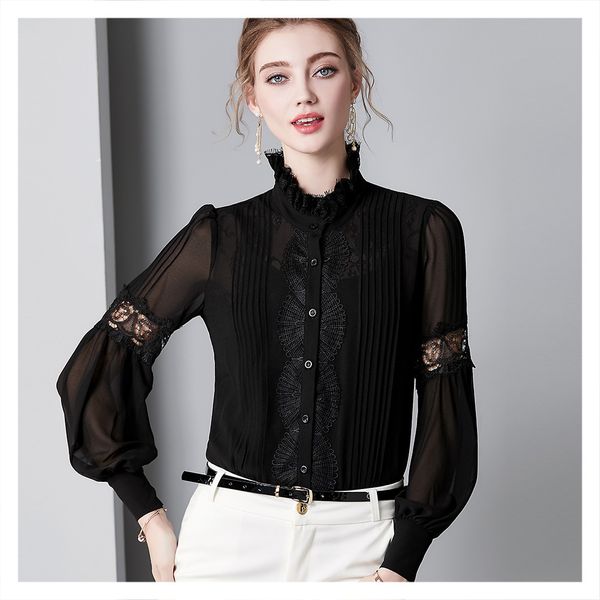 blouses ladies silk stand collar hollow-out perspective lantern sleeve one-piece shirt women's 2021 fashion style, White
blouses ladies silk stand collar hollow-out perspective lantern sleeve one-piece shirt women's 2021 fashion style, White