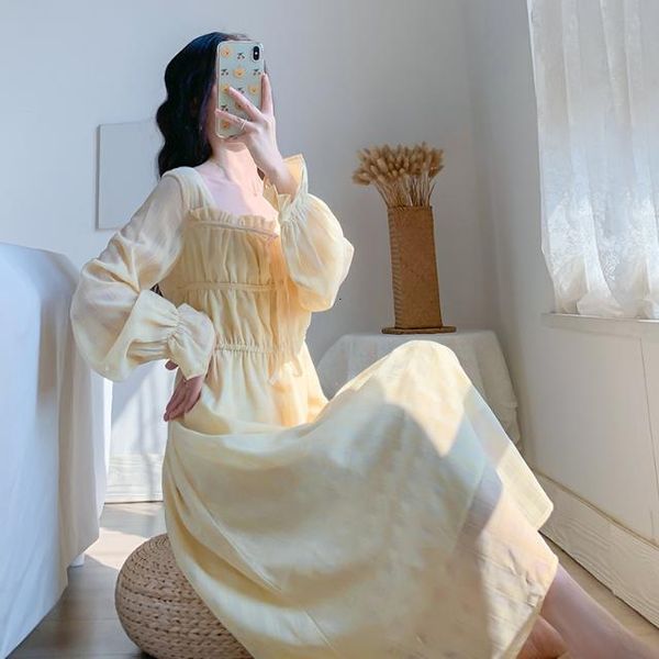 casual dresses light ed in yellow spring and autumn elegant clothes mid-length super-style fairy french style, Black;gray
casual dresses light ed in yellow spring and autumn elegant clothes mid-length super-style fairy french style, Black;gray