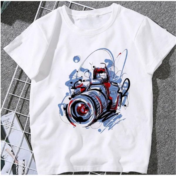 women's t-shirt harajuku camera graphic print summer fashion short sleeve slim casual street tee, White
women's t-shirt harajuku camera graphic print summer fashion short sleeve slim casual street tee, White