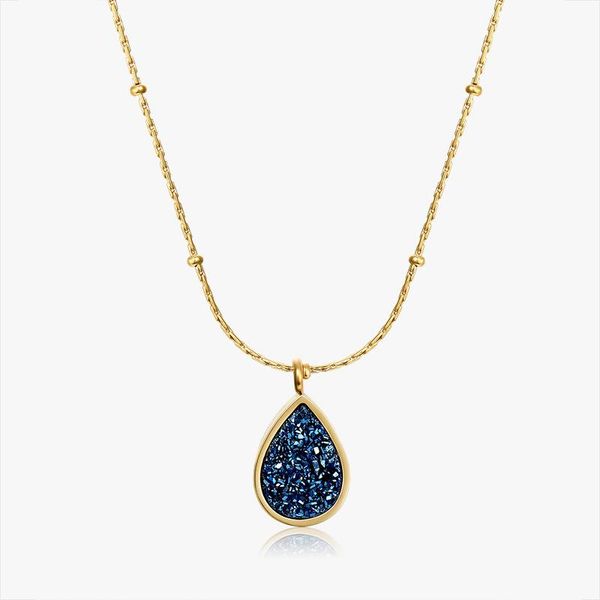 pendant necklaces simple temperament women chains necklace fashion blue crystal water drop pendants for ladies party jewelry accessories, Silver
pendant necklaces simple temperament women chains necklace fashion blue crystal water drop pendants for ladies party jewelry accessories, Silver