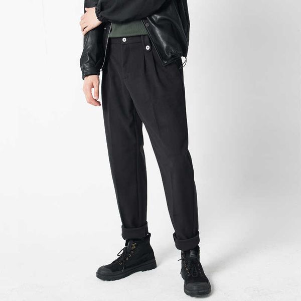 men dress pants casual slim fit winter woolen trousers men business office social suit pants streetwear pantalon homme 210527, White;black
men dress pants casual slim fit winter woolen trousers men business office social suit pants streetwear pantalon homme 210527, White;black