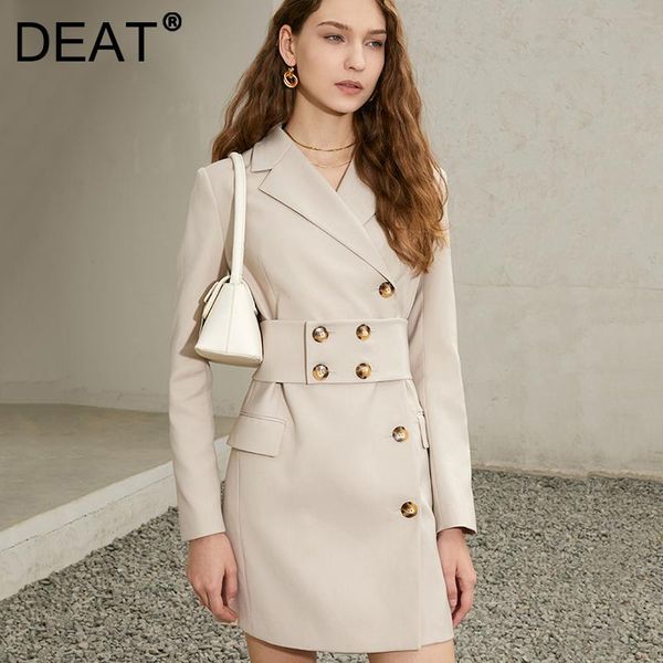 women's suits & blazers deat 2021 spring and autumn fashion casual solid color slim double breasted long sleeve blazer coat sl696, White;black
women's suits & blazers deat 2021 spring and autumn fashion casual solid color slim double breasted long sleeve blazer coat sl696, White;black