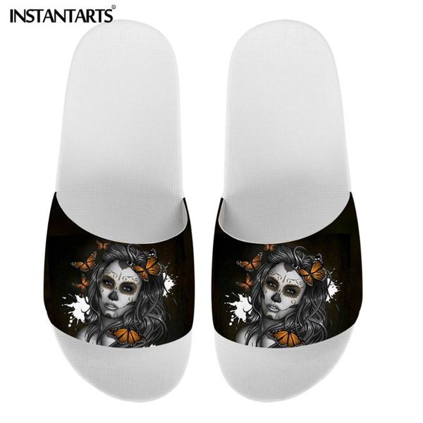 summer women's slippers gothic butterfly skull print fashion outdoor slides flat woman shoes ladies beach sandalias, Black 
summer women's slippers gothic butterfly skull print fashion outdoor slides flat woman shoes ladies beach sandalias, Black