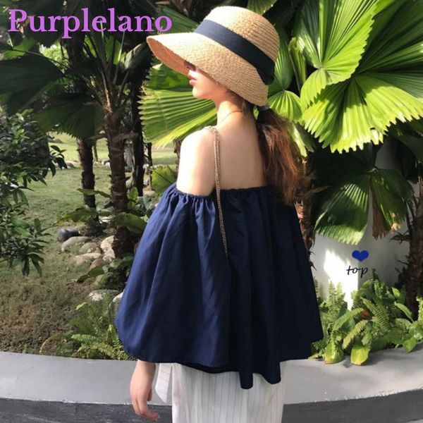 women's blouses & shirts purplelano summer off shoulder a-line womens strapless blouse lantern sleeve backless casual korean fashion, White
women's blouses & shirts purplelano summer off shoulder a-line womens strapless blouse lantern sleeve backless casual korean fashion, White