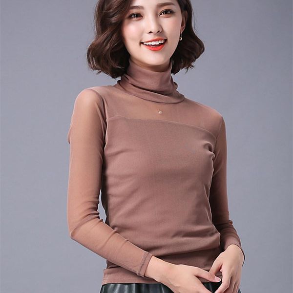 women's blouses & shirts korean women woman turtleneck mesh blouse ladies solid lace shirt long sleeve plus size, White
women's blouses & shirts korean women woman turtleneck mesh blouse ladies solid lace shirt long sleeve plus size, White