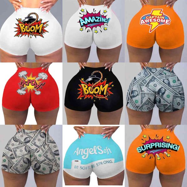 women shorts pants tight personalise pattern printed yoga trousers ladies knickers breechcloth fashion panties 2021 m001, White;black
women shorts pants tight personalise pattern printed yoga trousers ladies knickers breechcloth fashion panties 2021 m001, White;black