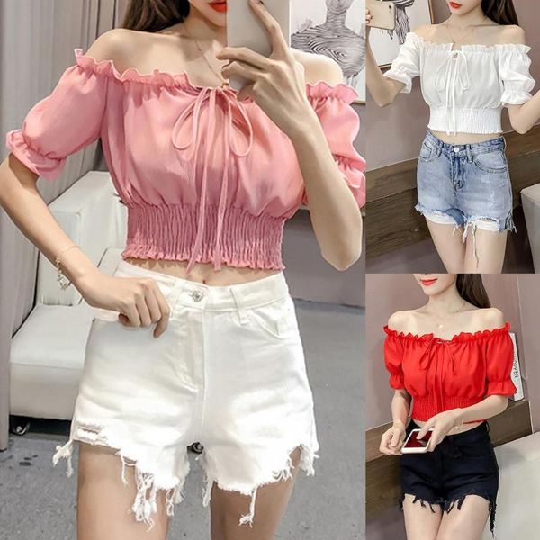 women's t-shirt blouse bow off shoulder polyester women slash neck ruffle shirt for dating 2021, White
women's t-shirt blouse bow off shoulder polyester women slash neck ruffle shirt for dating 2021, White