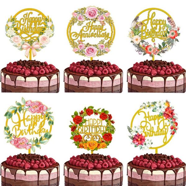 other festive & party supplies flower color printing golden acrylic birthday cake baking decoration
other festive & party supplies flower color printing golden acrylic birthday cake baking decoration
