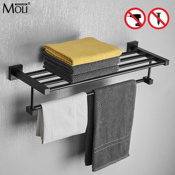 towel racks moli matte black bathroom hardware set rack shelf self-adhesive punch-304050607080 100cm length high-grade aluminum
towel racks moli matte black bathroom hardware set rack shelf self-adhesive punch-304050607080 100cm length high-grade aluminum