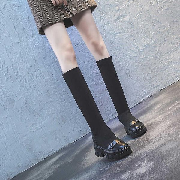 boots thin high elastic women's autumn 2021 fashion versatile show 8cm thick soled, Black
boots thin high elastic women's autumn 2021 fashion versatile show 8cm thick soled, Black