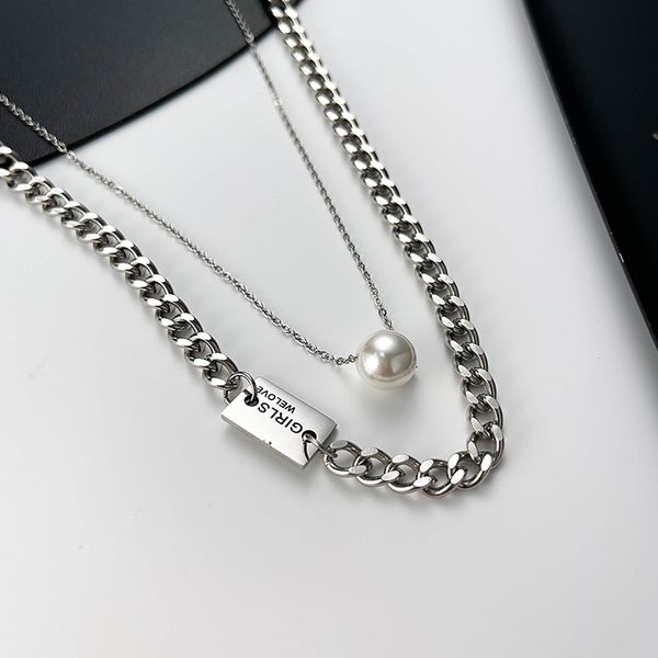 boutique jewelry for women fashion pearl of clavicle female xia xiaozhong designs feeling female hip-hop fold to wear necklace, Silver
boutique jewelry for women fashion pearl of clavicle female xia xiaozhong designs feeling female hip-hop fold to wear necklace, Silver