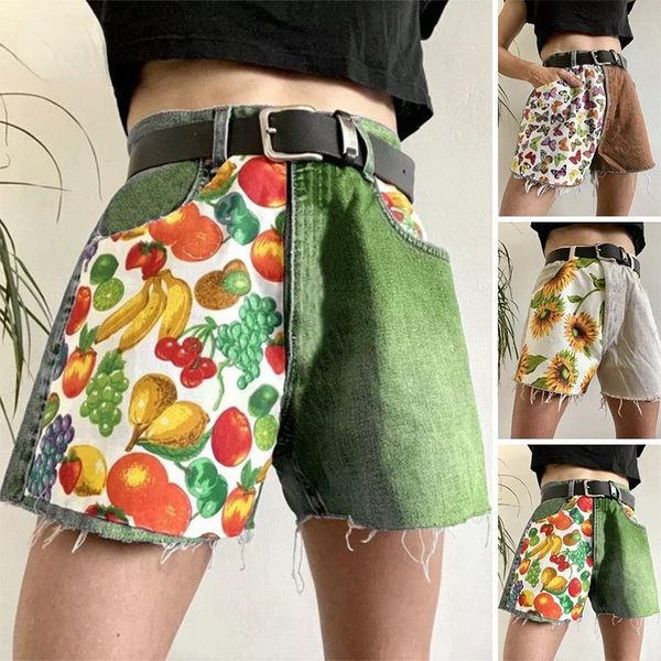 women's shorts summer sports burst loose high-waisted imitation denim print fashion creative, White;black
women's shorts summer sports burst loose high-waisted imitation denim print fashion creative, White;black