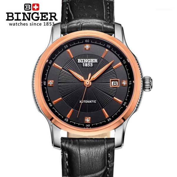 switzerland binger watches men automatic self-wind movement mechanical wristwatches full stainless steel bg-0405-5, Slivery;brown
switzerland binger watches men automatic self-wind movement mechanical wristwatches full stainless steel bg-0405-5, Slivery;brown