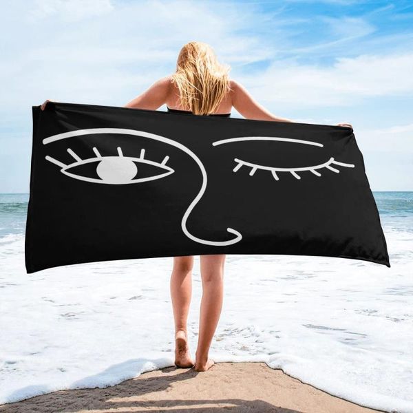 towel face minimalist art bath camping bathroom accessories microfiber beach