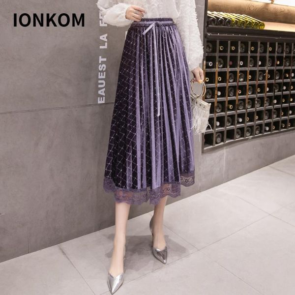 skirts ionkom elegant pleated bow tie high waist midi skirt women contrast lace hem swing autumn female highstreet casual, Black
skirts ionkom elegant pleated bow tie high waist midi skirt women contrast lace hem swing autumn female highstreet casual, Black