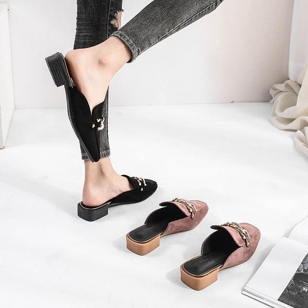 slippers fashion summer shoes women 2021 casual chain high heel closed toe mules solid color wild flip flops slides sandals, Black
slippers fashion summer shoes women 2021 casual chain high heel closed toe mules solid color wild flip flops slides sandals, Black