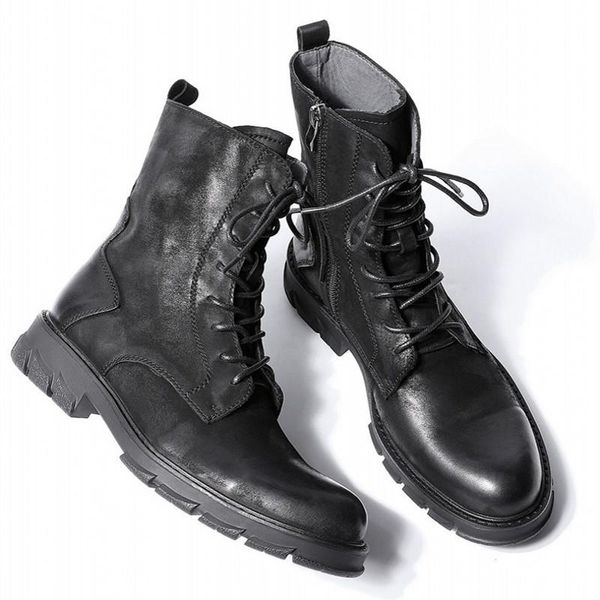 boots military british fashion mens genuine leather cargo thick bottom lace up zip round toe male nubuck cow high top, Black
boots military british fashion mens genuine leather cargo thick bottom lace up zip round toe male nubuck cow high top, Black