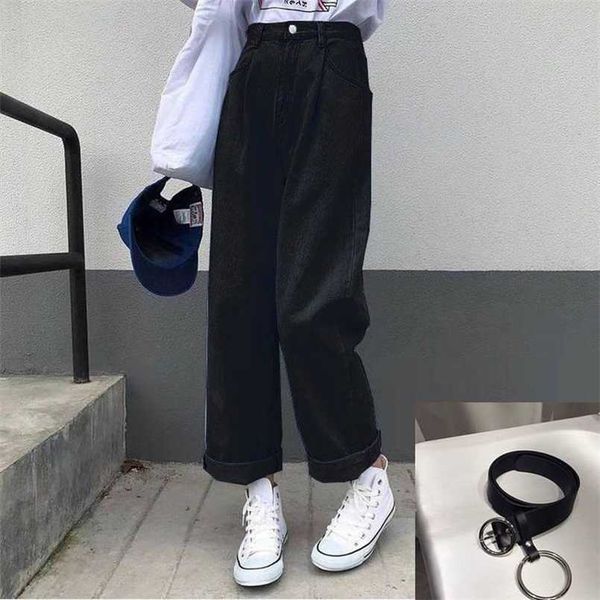 jeans women solid vintage high waist wide leg denim trousers simple students all-match loose fashion harajuku womens chic casual 211101, Blue
jeans women solid vintage high waist wide leg denim trousers simple students all-match loose fashion harajuku womens chic casual 211101, Blue
