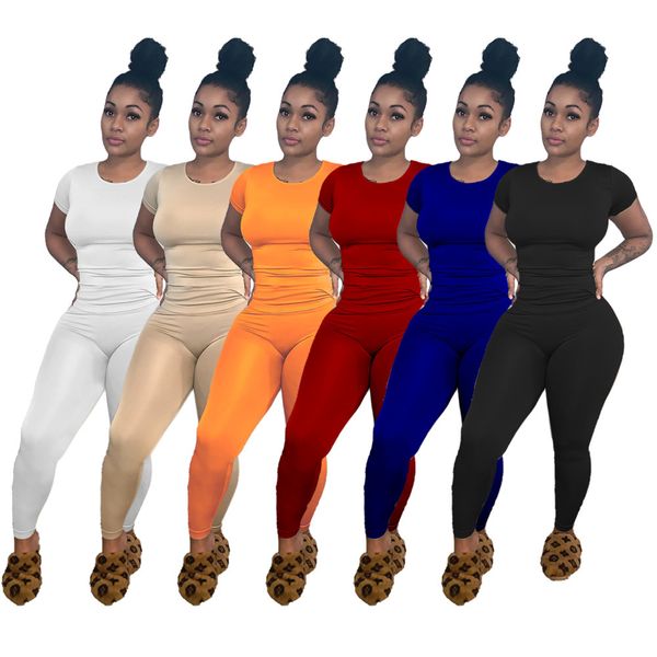 summer women tracksuits fashion casual round neck super elastic solid color slim sports two piece sets short sleeve trousers suit 8336, White
summer women tracksuits fashion casual round neck super elastic solid color slim sports two piece sets short sleeve trousers suit 8336, White