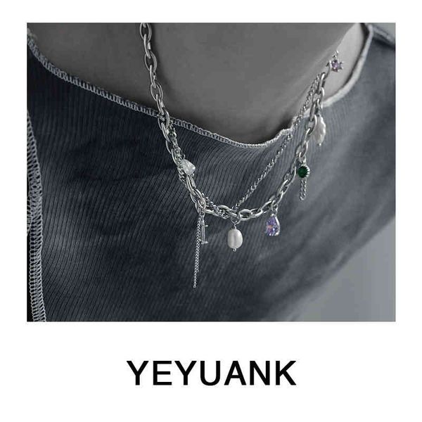 nomhara magazine design rock style multi-element mixed with real pearl zircon natural stone necklace, Silver
nomhara magazine design rock style multi-element mixed with real pearl zircon natural stone necklace, Silver