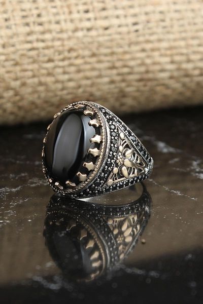 sterling silver ring for men onyx stone, jewelry fashion vintage gift aqeq mens rings all size cluster, Golden;silver
sterling silver ring for men onyx stone, jewelry fashion vintage gift aqeq mens rings all size cluster, Golden;silver