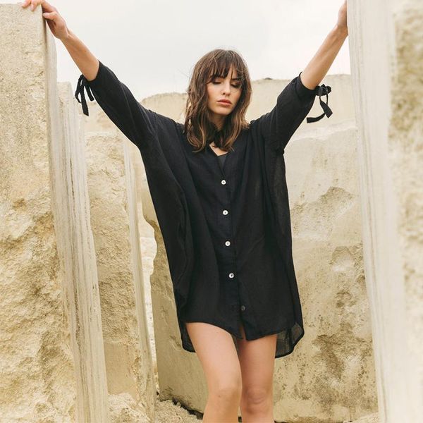 plus size black solid v-neck roll-up sleeeve button front open beachwear women and blouses loose shirts n1233 women's &, White
plus size black solid v-neck roll-up sleeeve button front open beachwear women and blouses loose shirts n1233 women's &, White