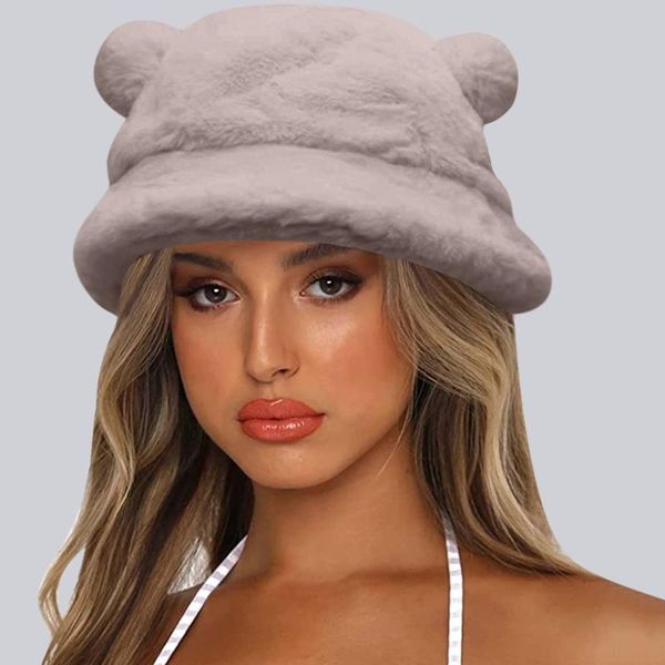 wide brim hats women fashion autumn winter fur bucket hat bear ear ball plush fisherman soft warm thick basin protection #t2g, Blue;gray
wide brim hats women fashion autumn winter fur bucket hat bear ear ball plush fisherman soft warm thick basin protection #t2g, Blue;gray