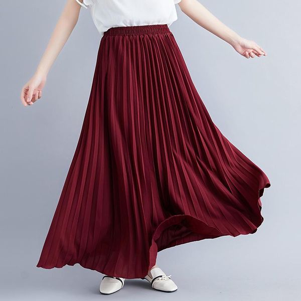 skirts solid color pleated skirt women spring summer casual chiffon elastic waist, Black
skirts solid color pleated skirt women spring summer casual chiffon elastic waist, Black